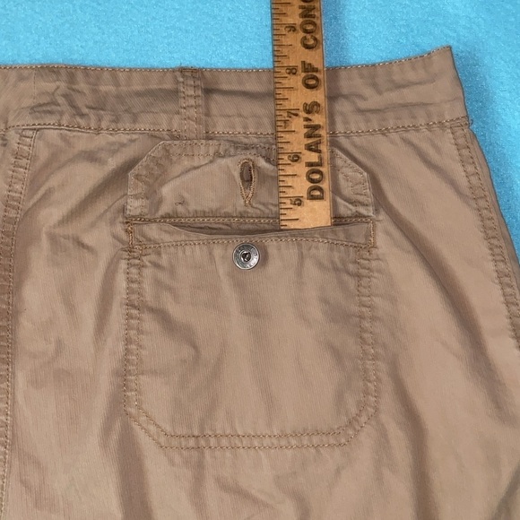 GLORIA VANDERBILT cargo cotton crop pants 9 pockets tan size 14 - Picture 15 of 15